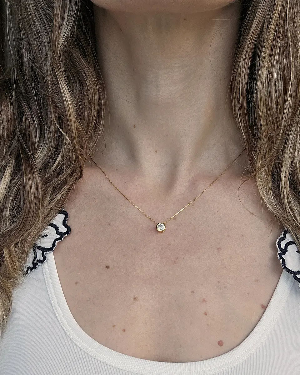 Collar punto de luz oro 46 cms 3
