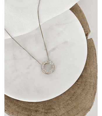Collar círculo circonitas plata