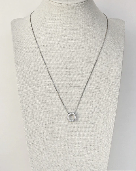 Collar círculo circonitas plata