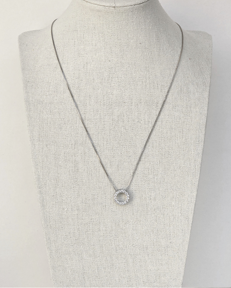 Collar círculo circonitas plata
