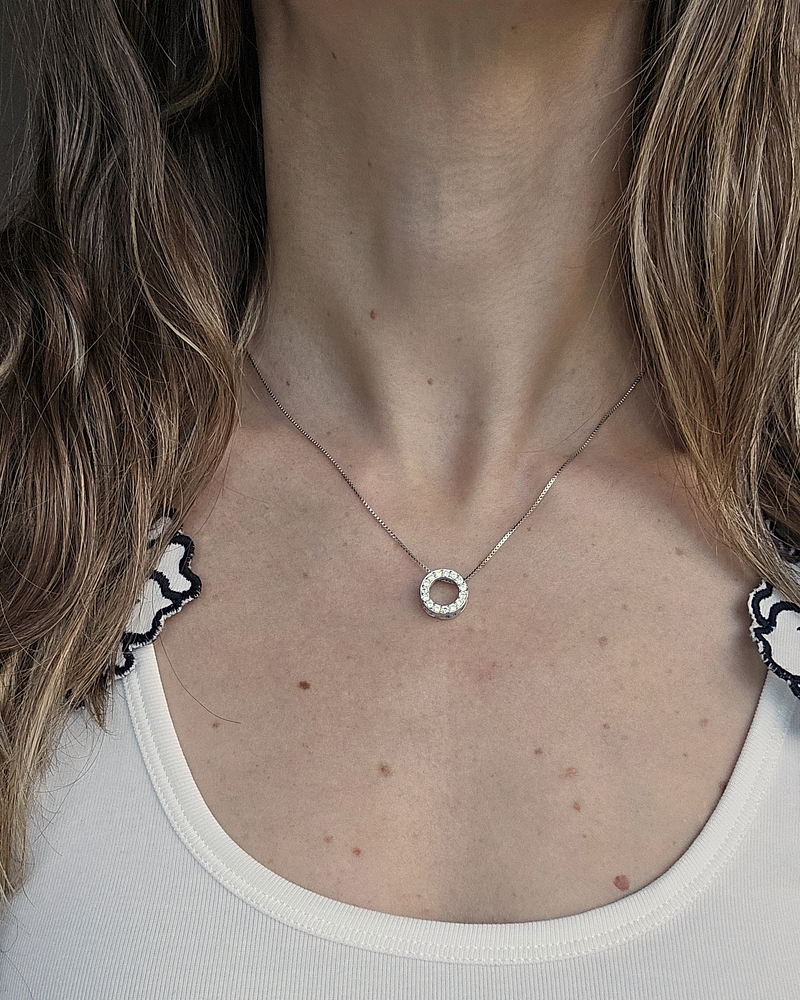 Collar círculo circonitas plata