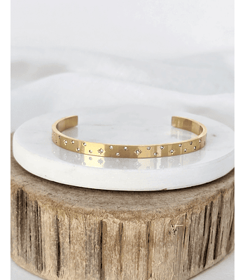 Esclava con circonitas puntos y estrellas circonitas oro