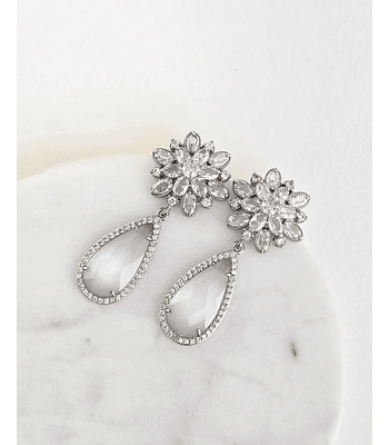 Aros circonita y Cristal blanco