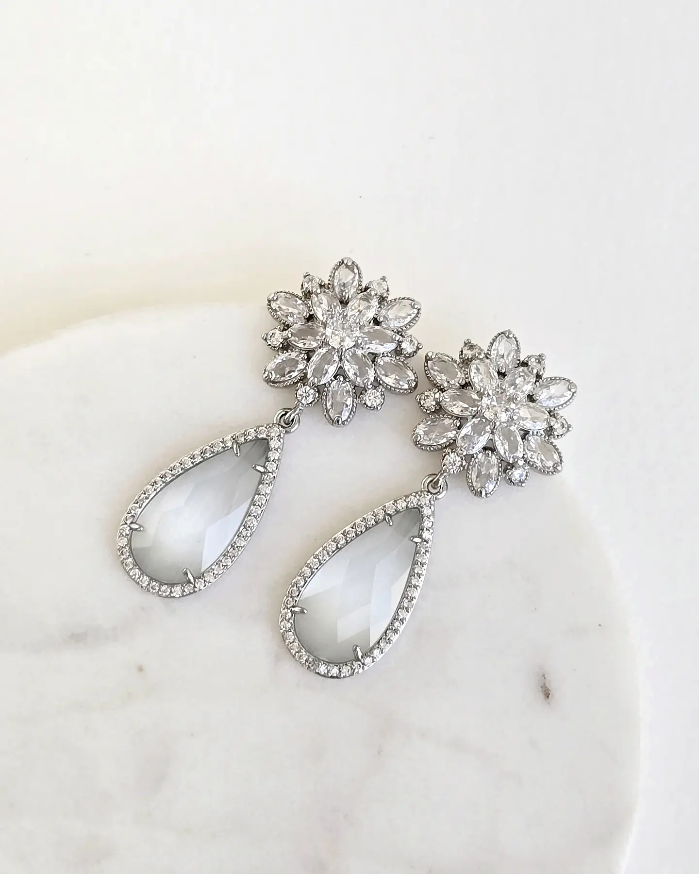 Aros circonita y Cristal blanco 1