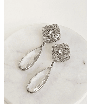 Aros vintage cristal transparente