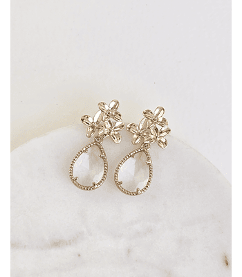 Aro tres flores con cristal