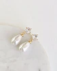 Aros clásicos de circón con perla oro - Miniatura 1