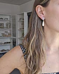 Aros clásicos de circón y perla mediana plata - Miniatura 4