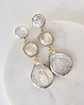 Aros perla cuarzo blanco y perla - Miniatura 1