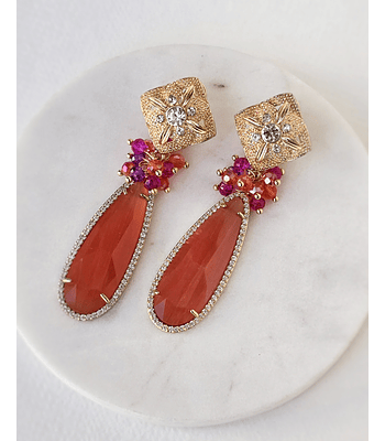 Aros naranjo terracota con racimo