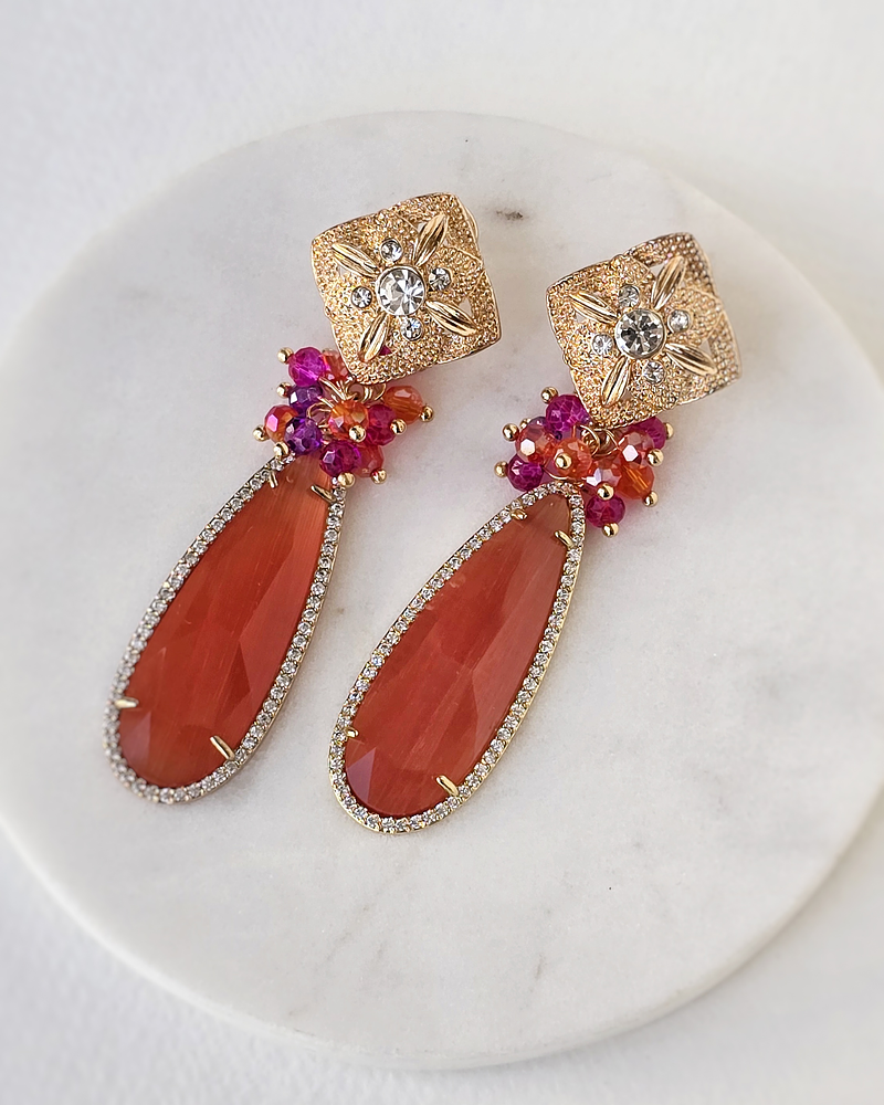 Aros naranjo terracota con racimo