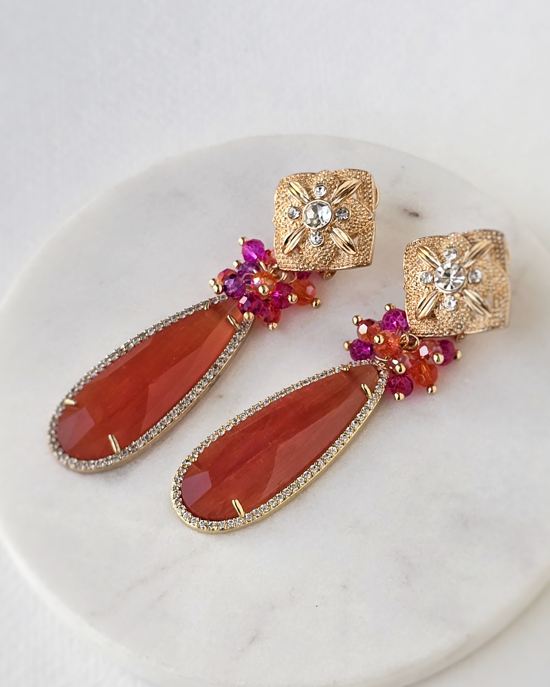 Aros naranjo terracota con racimo