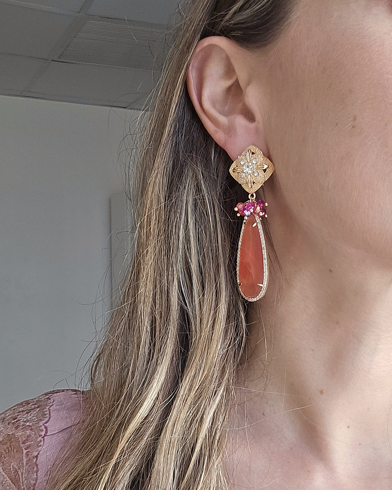 Aros naranjo terracota con racimo