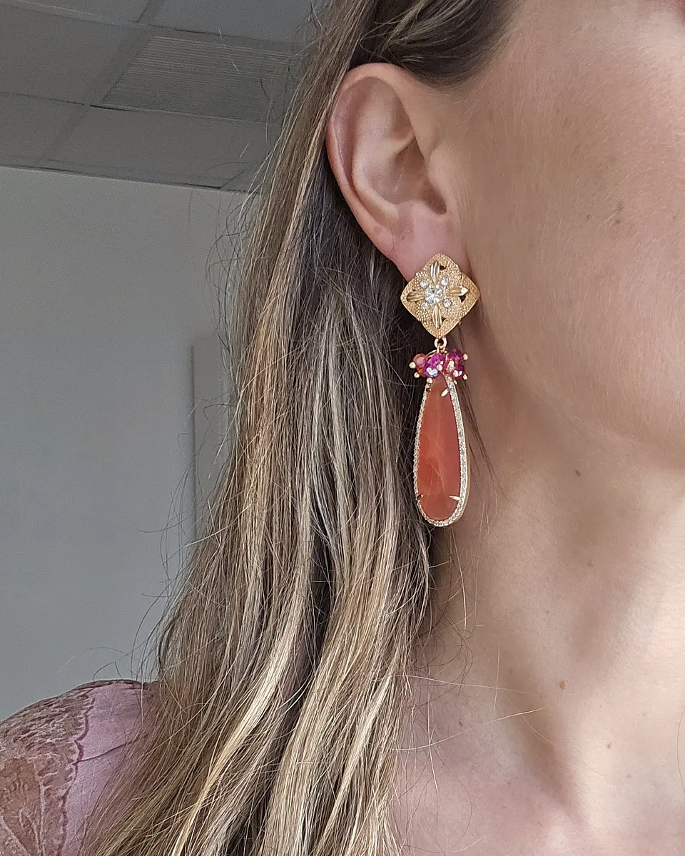 Aros naranjo terracota con racimo 3