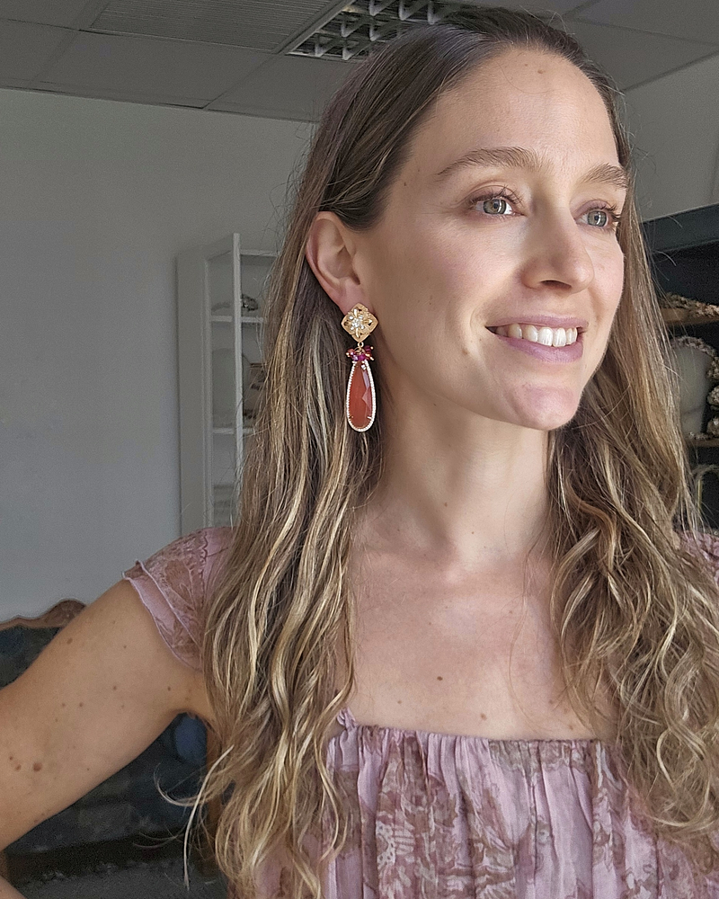 Aros naranjo terracota con racimo