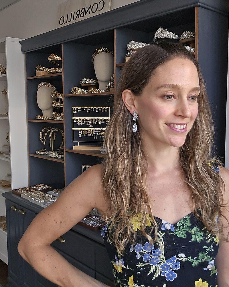 Aros hoja circonitas y circón con racimo