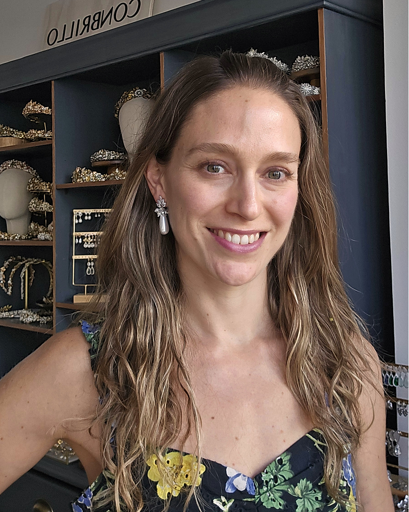 Aros hojita circonitas, perla larga y racimo