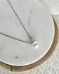 Collar perla con circón plata - Miniatura 1