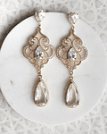 Aros largos con circonitas y cristal