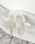 Aros media flor cristalizada dorada
