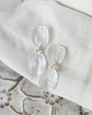 Aros doble pétalo cristalizado plateado - Miniatura 1