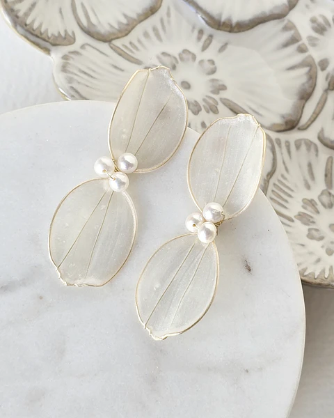 Aros doble pétalo cristalizado dorado