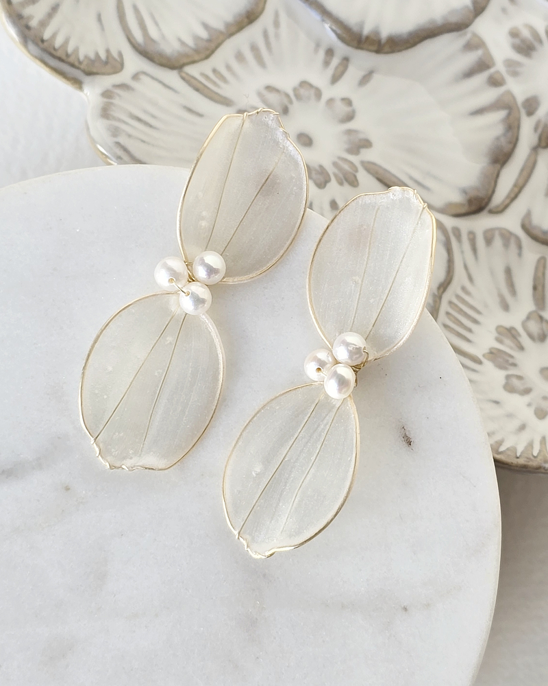 Aros doble pétalo cristalizado dorado