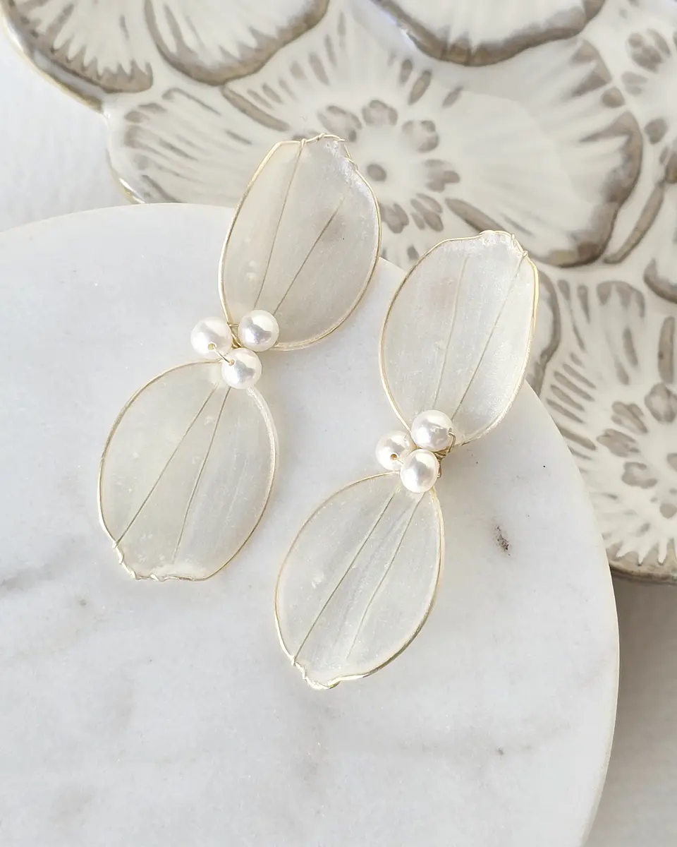 Aros doble pétalo cristalizado dorado 1