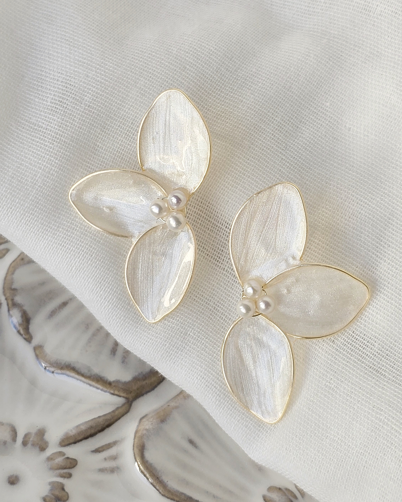 Aros media flor cristalizada dorada pequeña