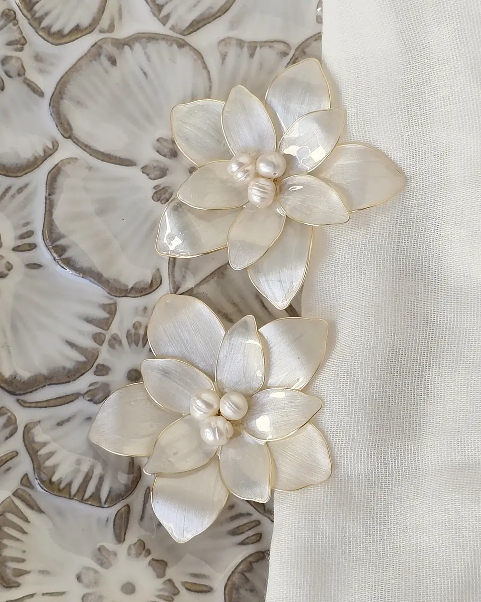 Set 2 pines flores de 6 cms gold 3