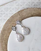 Aros rombo vintage y perla natural plata - Miniatura 2