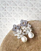 Aros rombo vintage, perla de río y racimo - Miniatura 1
