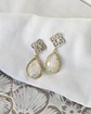 Aros rombo vintage con piedra blanca - Miniatura 1