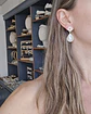 Aros rombo vintage con piedra blanca - Miniatura 3