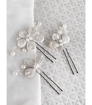 Pinches flor perlas barrocas