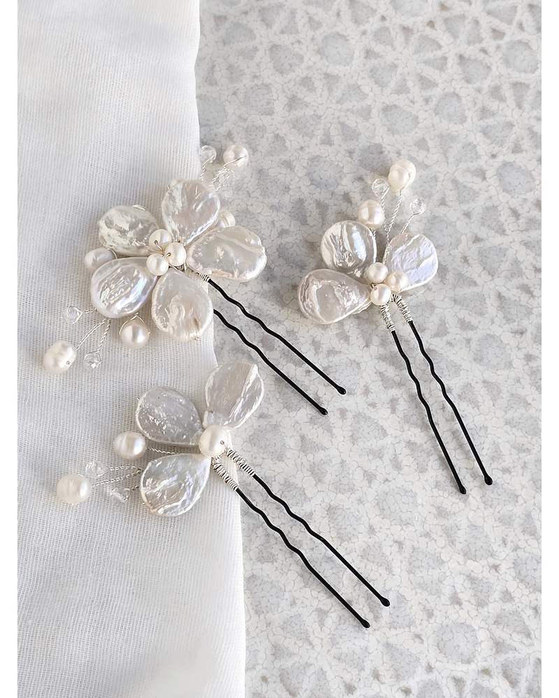 Pinches flor perlas barrocas