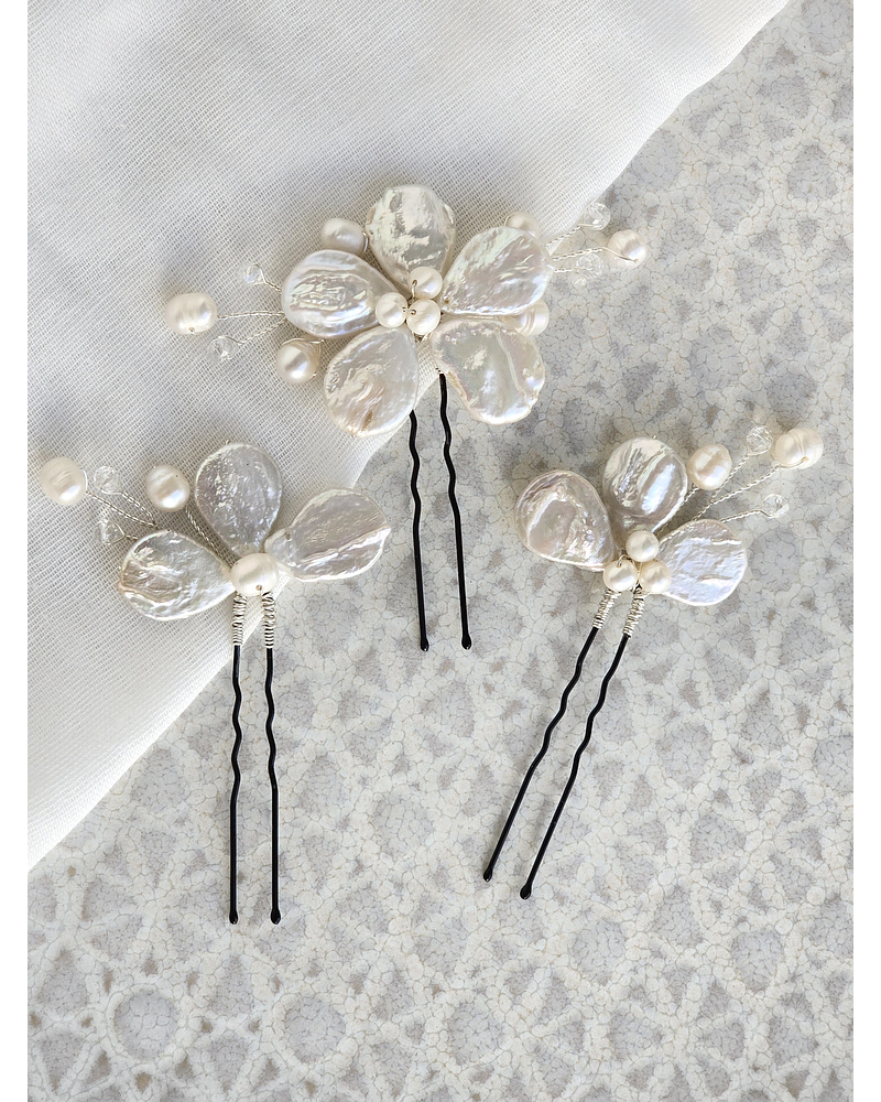 Pinches flor perlas barrocas