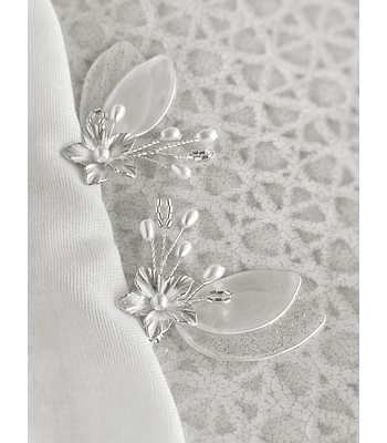 Set 2 pines de hojas y flor