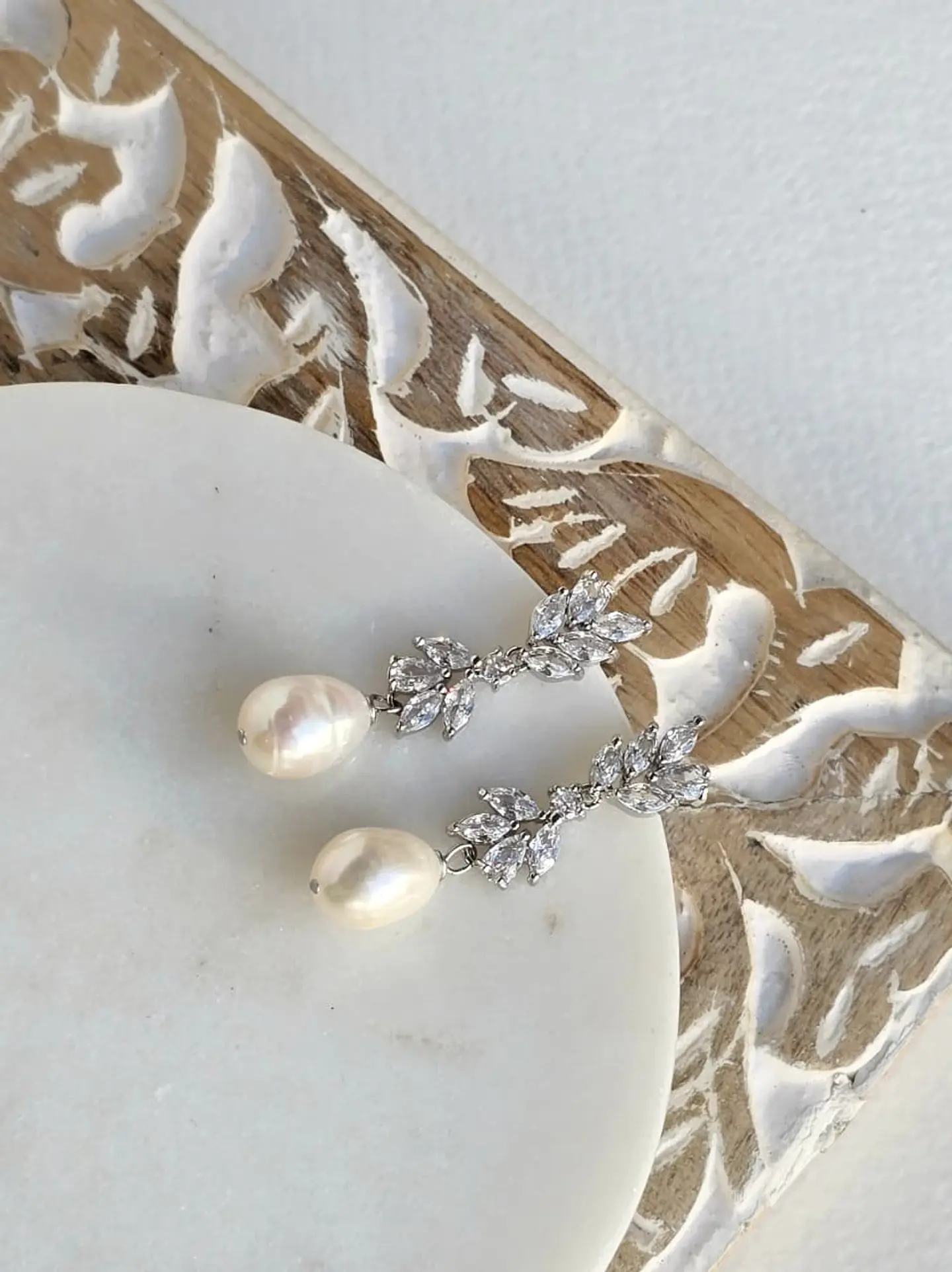 Aros circonitas con perla natural 2