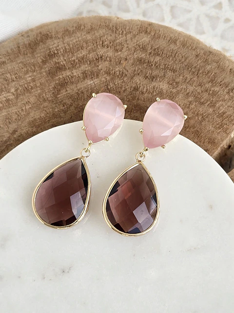 Aros rosa y burdeo