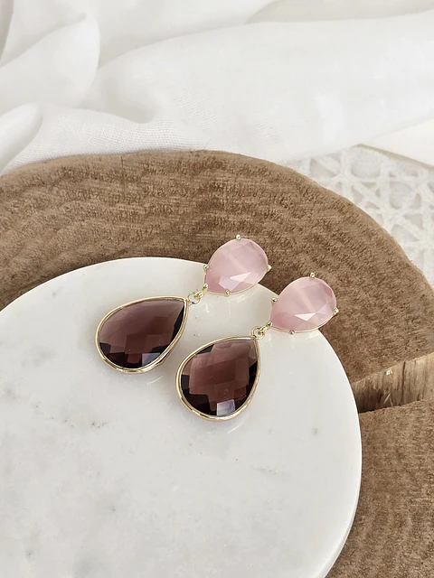 Aros rosa y burdeo