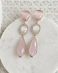 Aros largos rosa y blanco