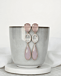 Aros largos rosa y blanco
