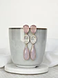 Aros largos rosa y blanco - Miniatura 1
