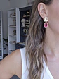 Aros hoja y cristal coral degradé - Miniatura 3