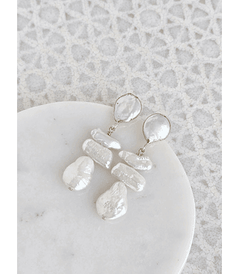 Aros perlas irregulares distintos formas dorado