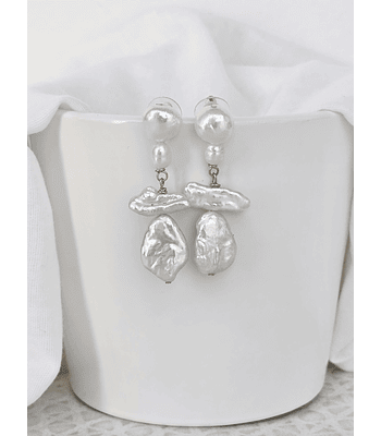 Aros perlas distintas formas dorado