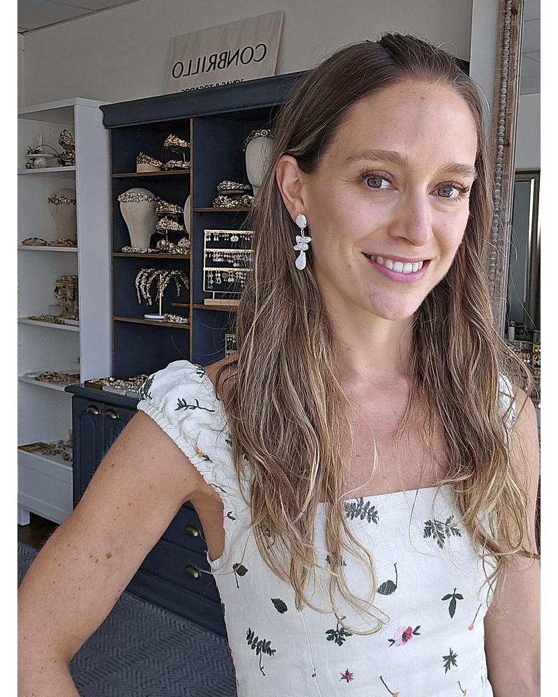 Aros perlas irregulares plateados