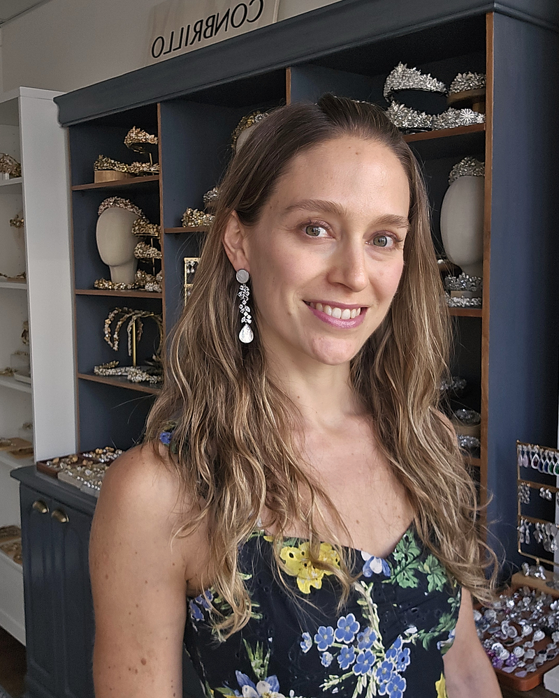 Aros con circonita y perla largos