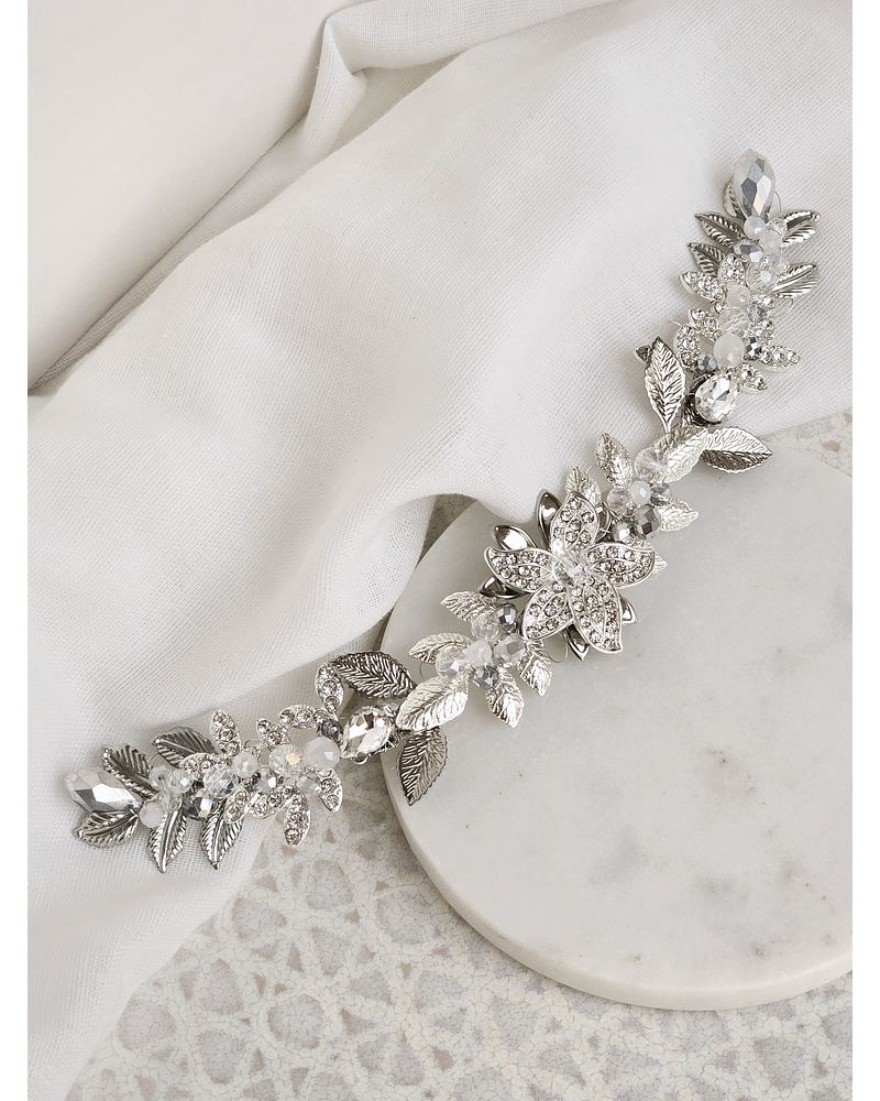 Tocado Justina plateado